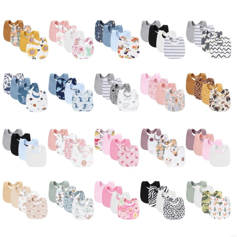Printed Bibs Pack - A5YC Pak 4 Buah Kain Sendawa