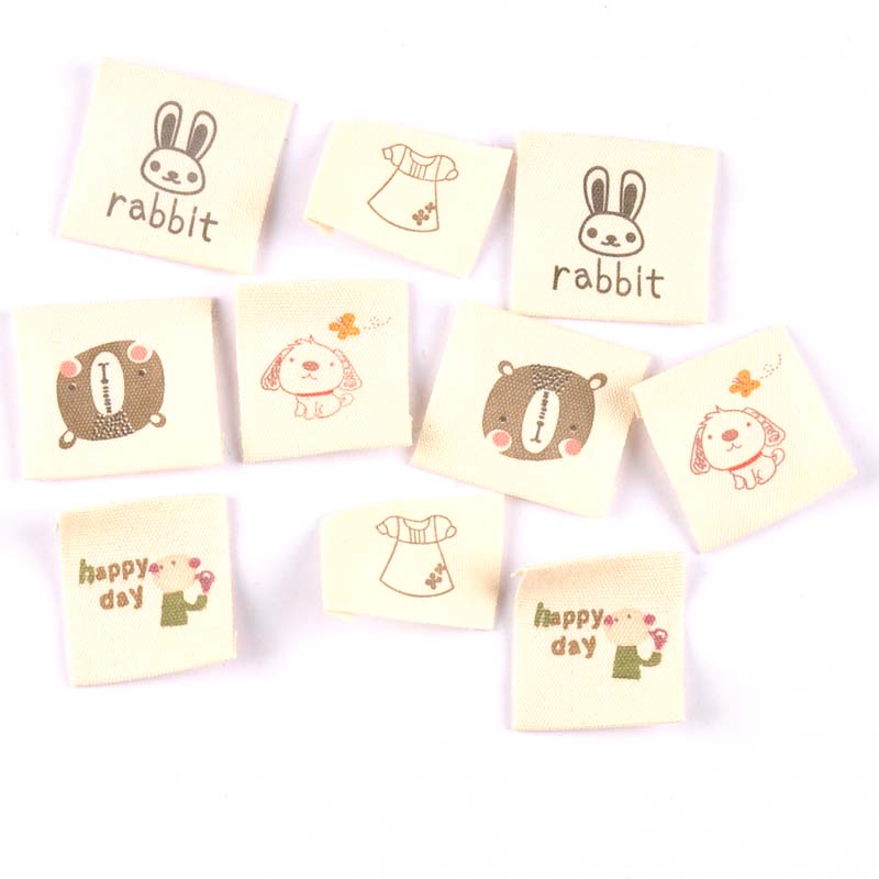 Baby Clothing Labels - 50 Buah Label Tenunan Katun Krem