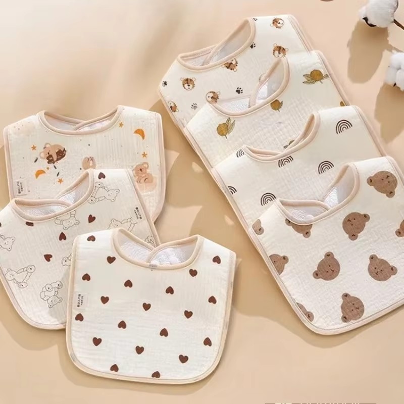 Printed Bibs Pack - 7 Buah/Pak Celemek Bayi Motif Kartun