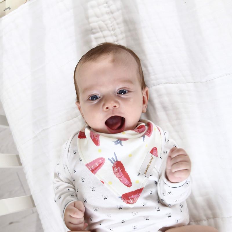 3pcs/pak Syal Bayi Katun Murni - Printed Bibs Pack ulasan dan harga