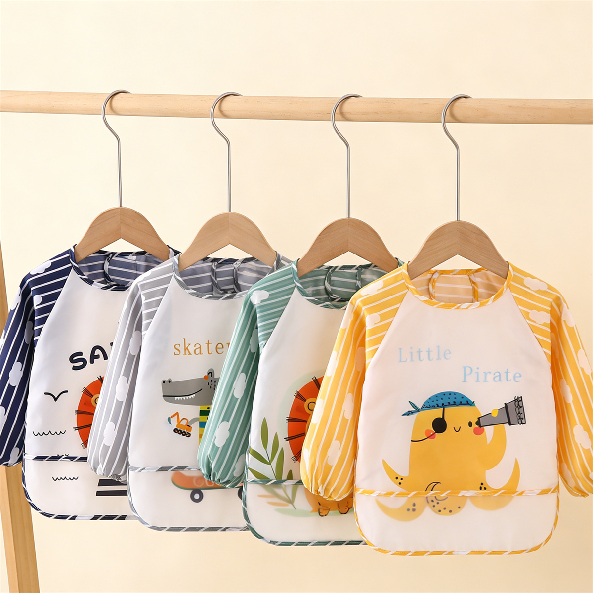 2 Buah Celemek Bayi Lengan Pan - Baby Clothing Kit ulasan dan harga