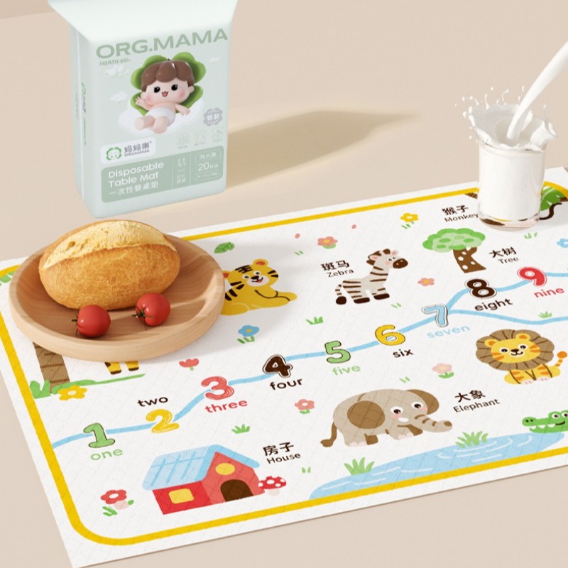 20 Pak Alas Makan Sekali Pakai - Printed Bibs Pack ulasan dan harga