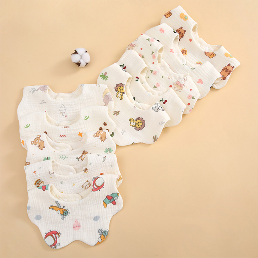 3 buah celemek bayi berbahan k - Printed Bibs Pack ulasan dan harga