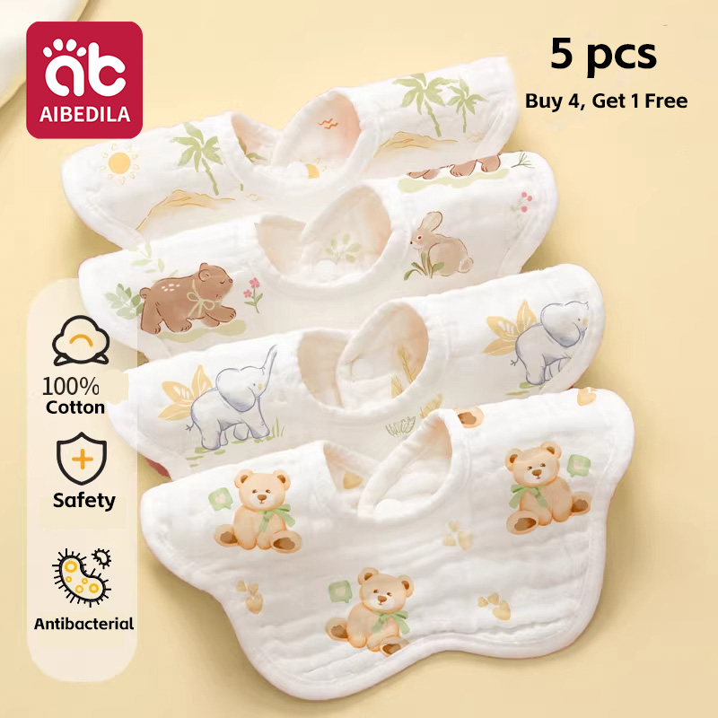 5 Paket Bibs Bandana Muslin Ba - Printed Bibs Pack ulasan dan harga