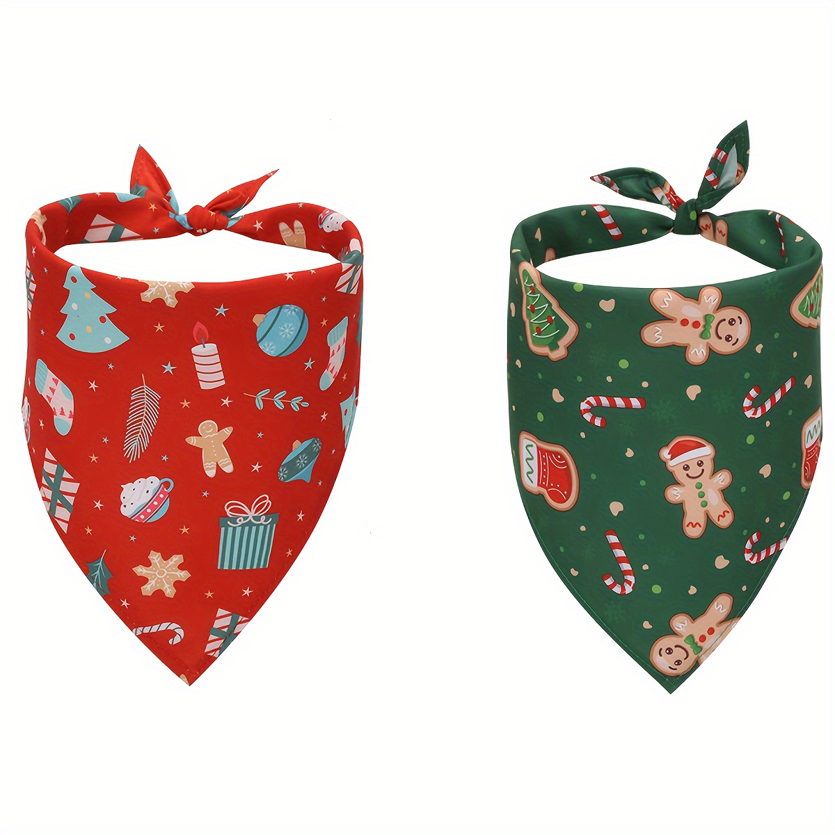 2 paket syal anjing Natal, sya - Printed Bibs Pack ulasan dan harga