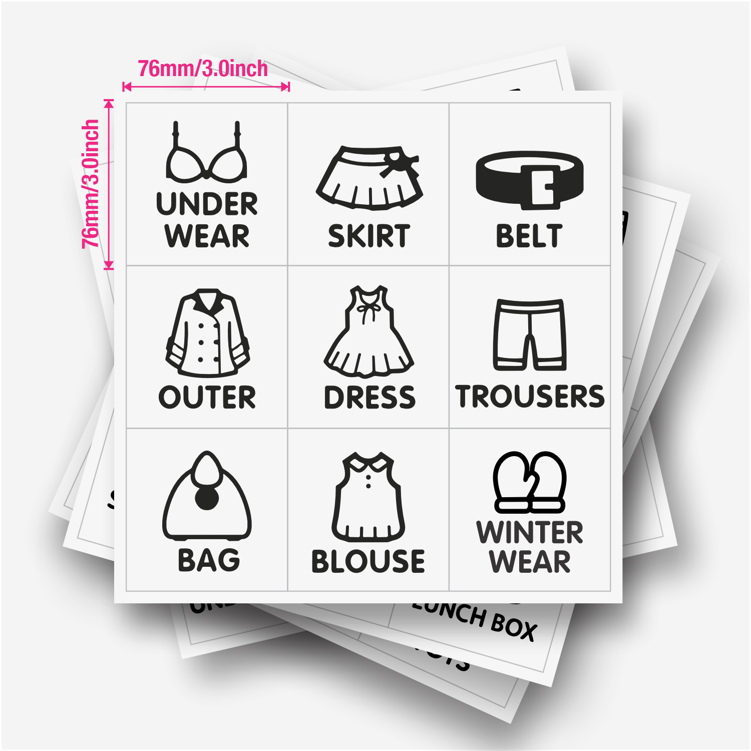 9 Buah/Lembar, Label Organizer - Baby Clothing Labels ulasan dan harga